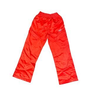Nike Sportswear Cargo Pants Girls Small Picante Red Elastic Waist Straight Leg